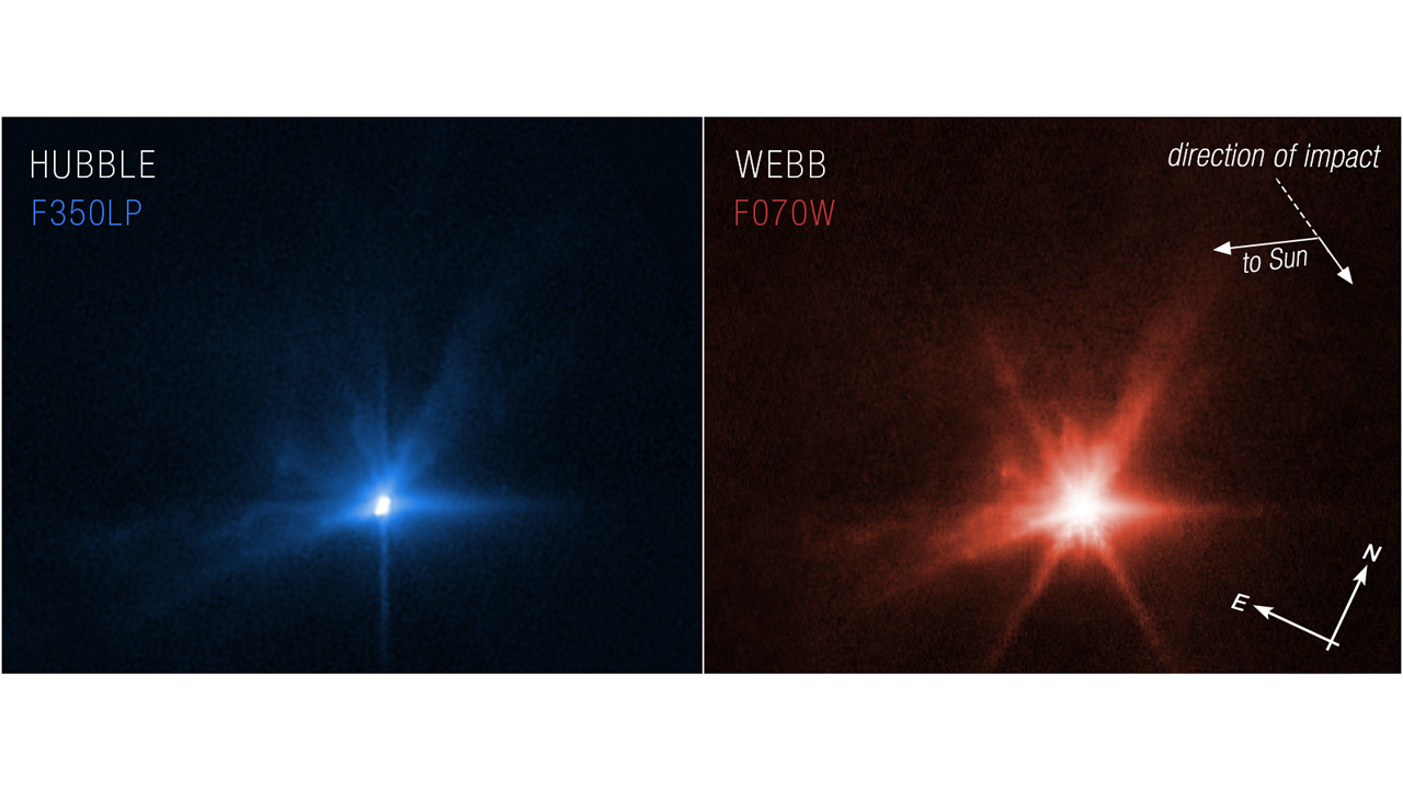 Webb et Hubble capturent des vues détaillées de l'impact de DART